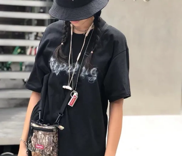 sleeved Opening S Logo T-shirt 19FW Smoke Season XL White M Short Black Tee L Smoke 1022